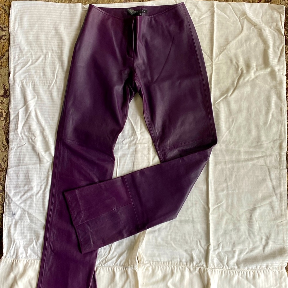 Plum Leather Pants